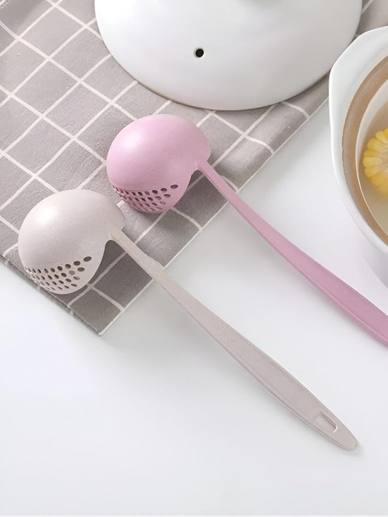 Dual Function Spoon - Innovative 2-in-1 Strainer and Serving Tool Made from Premium Wheat Straw for Healthy Cooking (2)